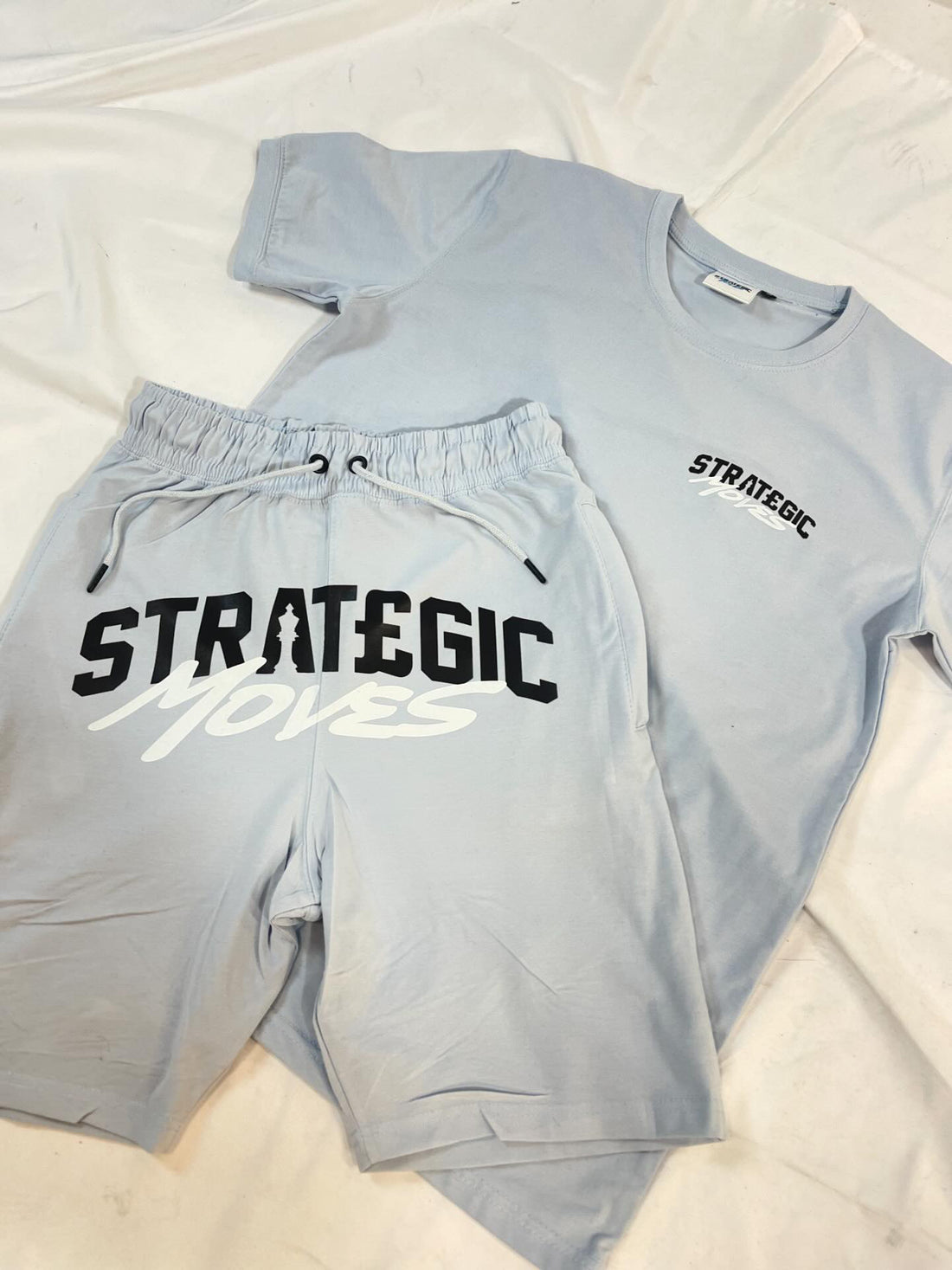 Slim Fit Light Blue Short Set