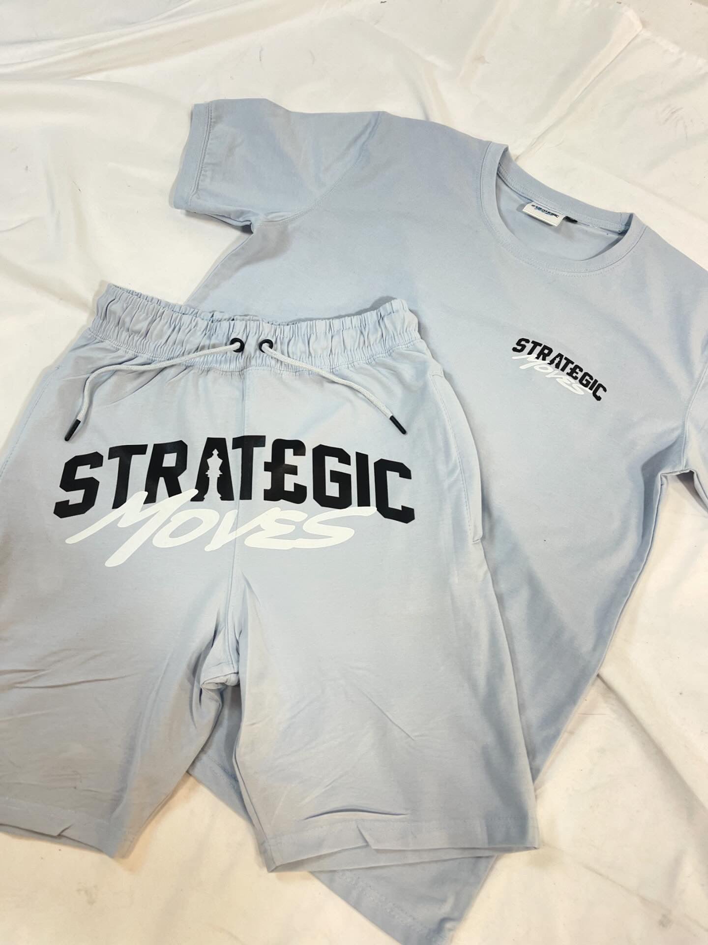 Slim Fit Light Blue Short Set